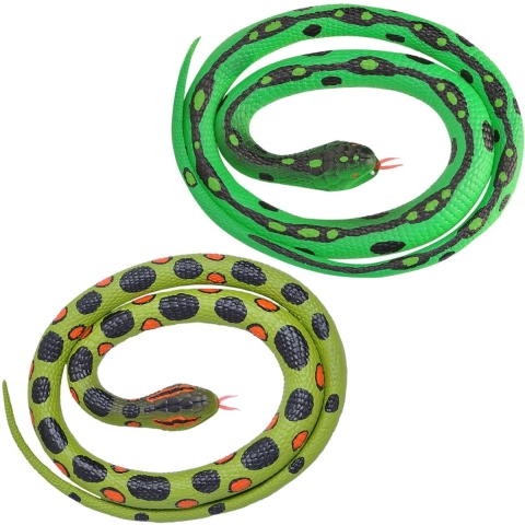 Setje van 2x rubberen nep/namaak slangen van 117 cm -