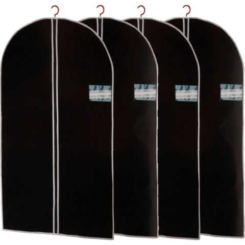 Set van 6x stuks zwarte kledinghoezen 60 x150 cm -