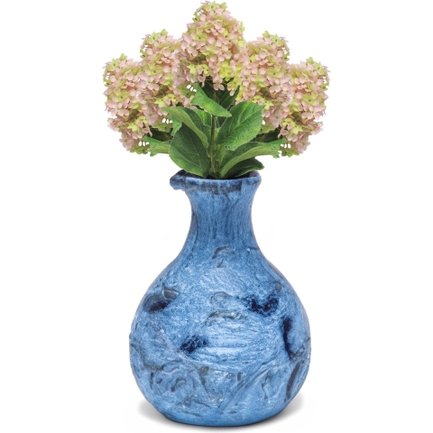 Kunstbloem Pluimhortensia/hydrangea groot - 5x - 85 cm - lichtroze - kunst zijdebloem -
