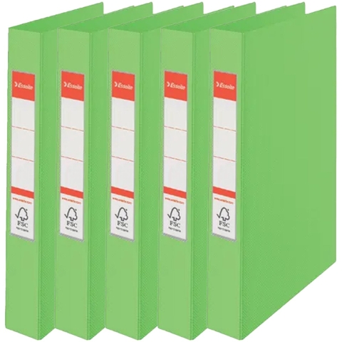 Esselte Ringband mappen/ordners - 5x - groen - A4 - opbergen - kantoorartikelen -