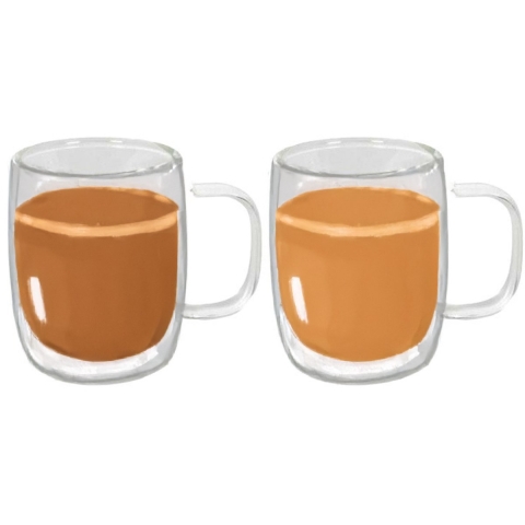 Koffieglazen - 4x - dubbelwandig - 110 ml - espresso glazen - hittebestendig -