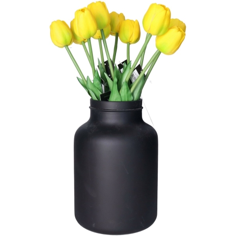 Kunstbloemen bos Tulp Tulipa - 7x - 44 cm - geel - Real Touch - kunst zijdebloemen -