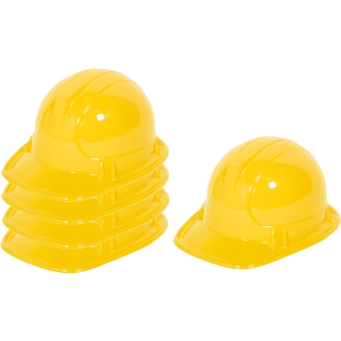 Carnaval verkleed bouwhelm - 8x - geel - voor kinderen - kunststof - bob bouwer -