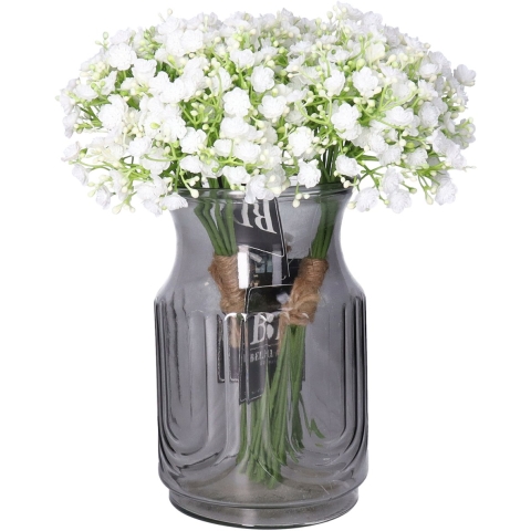 Kunstbloemen boeket Gipskruid - 2x - 33 cm - wit - kunst zijdebloem - Gypsophila -