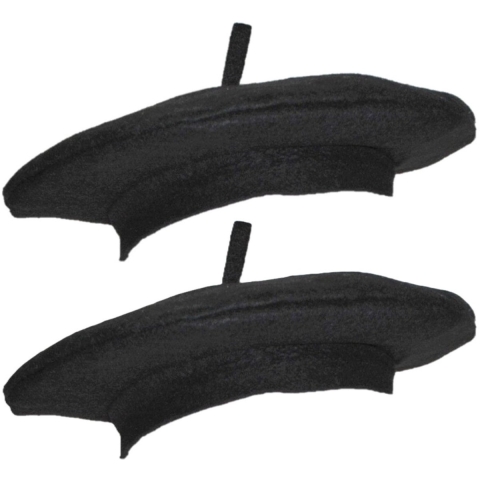 Funny Fashion carnaval verkleed baret hoed - 8x - Fransman - zwart - volwassenen -