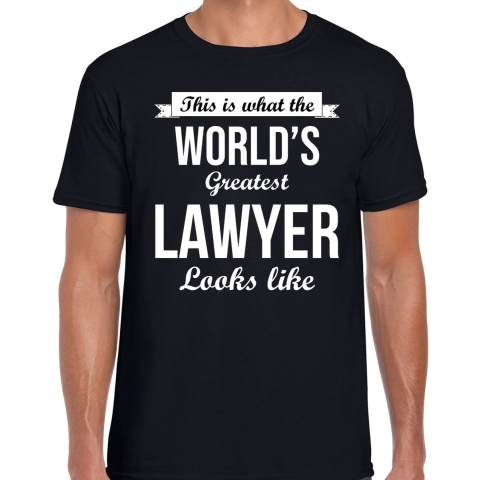 Worlds greatest lawyer t-shirt zwart heren - Werelds grootste advocaat cadeau M -