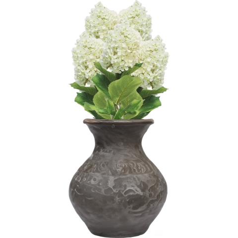Kunstbloem Pluimhortensia/Hydrangea groot - 5x - 85 cm - wit - kunst zijdebloem -
