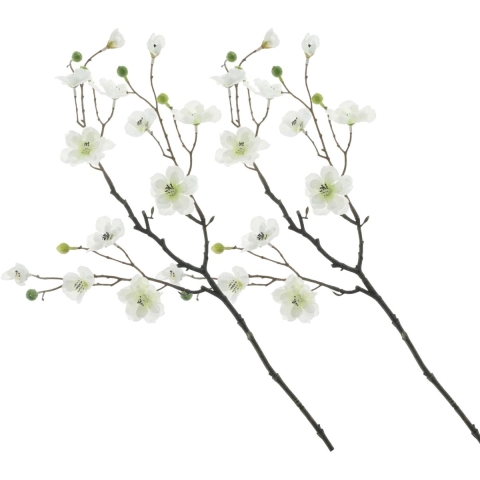 Kunstbloem appel bloesem Kyoto - 3x - 56 cm - wit - Kunst zijdebloemen -