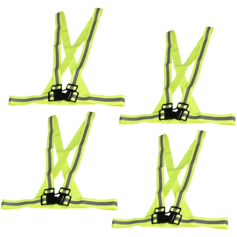 Veiligheidsvest hardlopen - 4x - geel - reflecterend - one size One size -