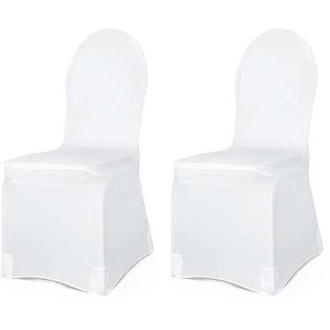Universele witte elastische stoelhoes - 20x - 50 x 105 cm - Bruiloft stoel versiering -