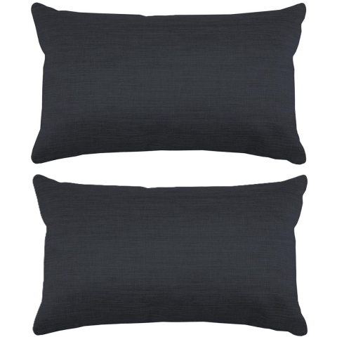 Stof Textile sierkussen Bea - 2x - antraciet - 30 x 50 cm - bank kussens - polyester -