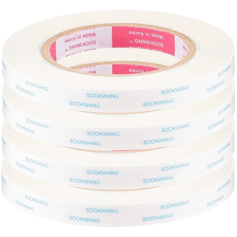 Dubbelzijdige tape - 4x - rol - 1,27 cm x 24,5 meter - klus taperol -