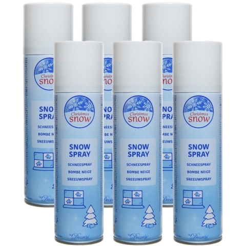 Sneeuwspray - 6x - wit - 150 ml - spuitsneeuw - kunstsneeuw - nepsneeuw - sneeuw decoratie -