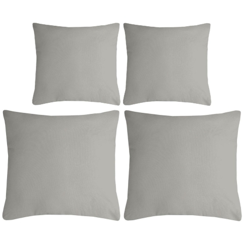 Stof Textile sierkussen Nelson - 4x - lichtgrijs - 2 formaten - polyester -