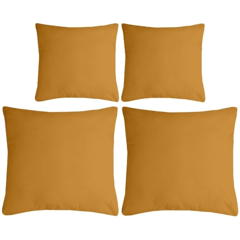 Stof Textile sierkussen Nelson - 4x - okergeel - 2 formaten - polyester -