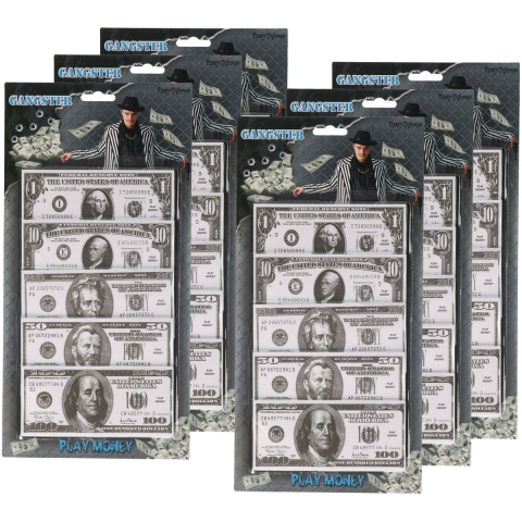 600x Speelgoed geld nep dollars van papier -