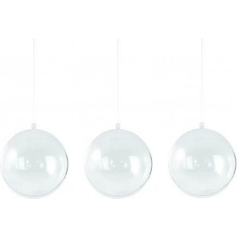 100x stuks transparante hobby/DIY kerstballen 7 cm -
