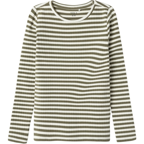 Name It Blouse - Noos - NkfSuraja - Deep Lichen Green/Stripe - Name It - 9-10 jaar (134-140) - Blouse