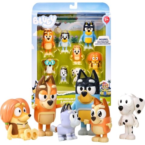 Bluey Familie en Vrienden Figuren Set 8-delig