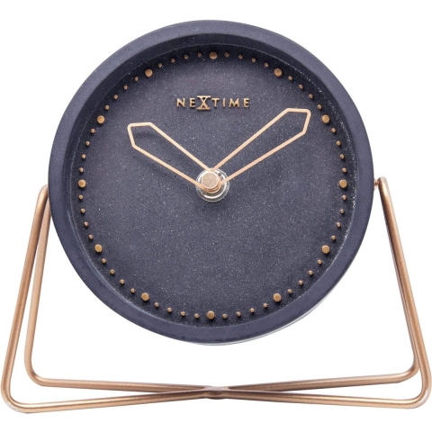 NeXtime NE-5204GS Tafelklok 17.5x15.5x5 Cm, Polyresin, Grijs