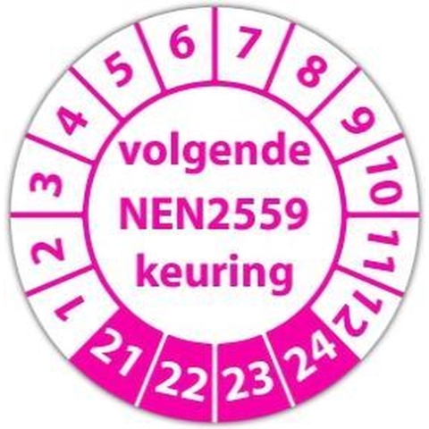 Keuringssticker volgende kalibratie rechthoek 50 x 25 mm - 500 stuks (op rol)
