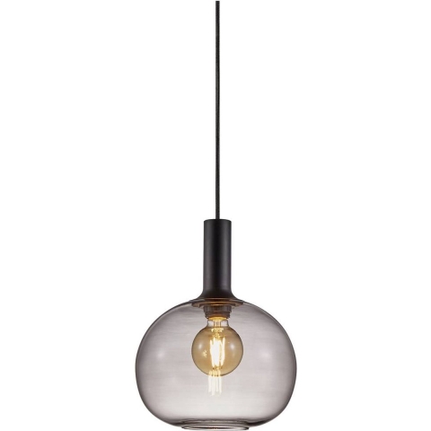 Nordlux Alton - Hanglamp - Ø 25 X 333 Cm - Zwart En Gerookt Glas