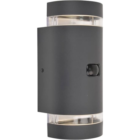 Lutec Focus - Buiten Wandlamp Met Bewegingssensor - 9,6 X 11x 23,9 Cm - IP44 - Donker Grijs