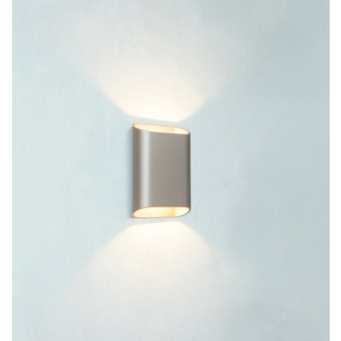Artdelight Diaz Small - Wandverlichting - 4 X 10 X 15 Cm - 2 X 3W LED Incl. - IP54 - Champagne