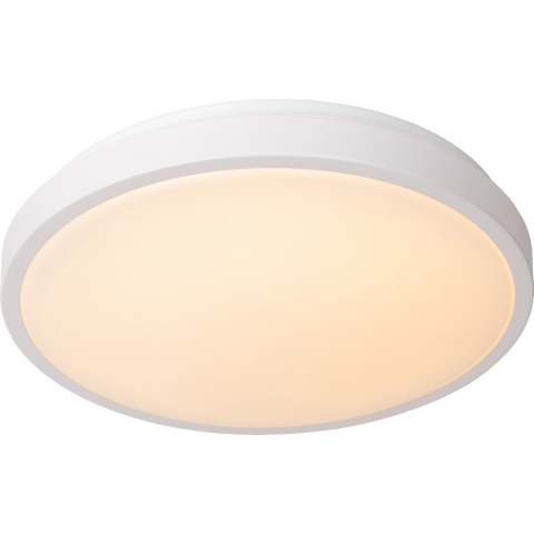 Lucide Dasher - Plafondlamp - Ø 34,8 X 9,8 Cm - 18W LED Incl. - IP44 - Wit