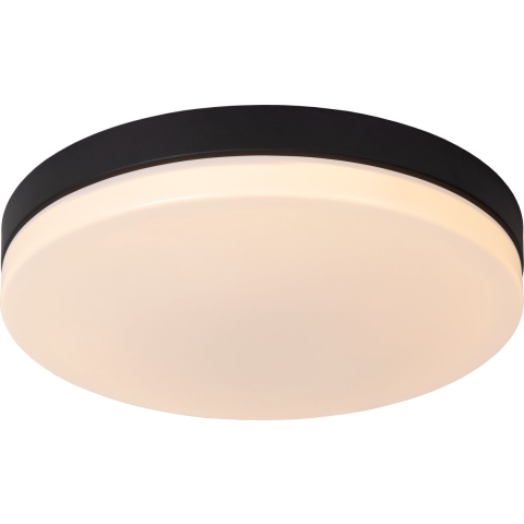 Lucide Biskit - Plafondlamp Met Bewegingssensor - Ø 40 X 7,5 Cm - 36W LED Incl. - IP44 - Zwart