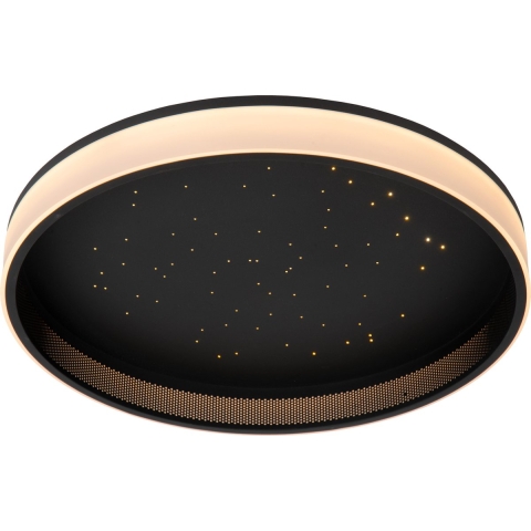 Lucide Estreja - Plafondlamp Met Afstandsbediening - Ø 40 X 9 Cm - 40W + 10W LED Incl. - Zwart