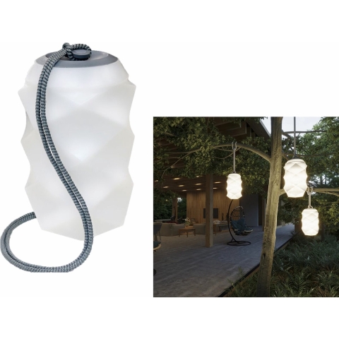 New Garden Bita - Oplaadbare Lamp Op Afstandsbediening - Ø 17,8 X 30 Cm - Incl. LED - IP65 - Grijs - RGB + Witte Lichtkleur