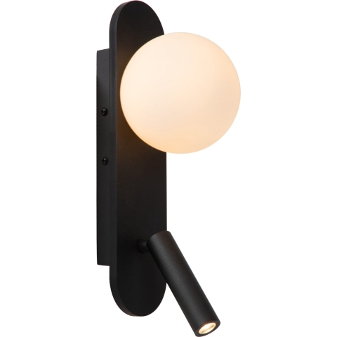 Lucide Kelly - Bedlamp - 12 X 14,8 X 32 Cm - 3,5W LED Incl. - Zwart