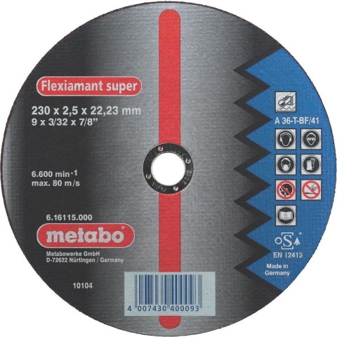 Metabo Accessoires Doorslijpschijf Ø 125x2,0x22,2 staal Flexiamant super - 25 stuks - 616101000