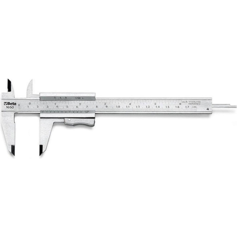 Beta Sliding gauge made from hardened stainless steel in leather sheath 1650 150 - 016500001