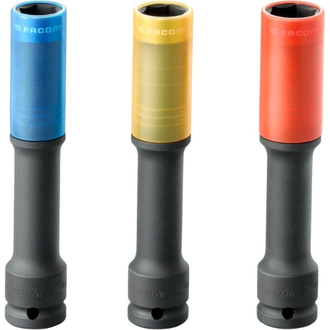 Facom set van 3 extra lange alu doppen 17 mm - 21 mm - NSI.3EL