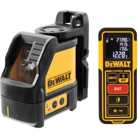 DeWalt DW0889CG Combiset | DW088CG Kruislijnlaser Groen 15m + DW099E afstandsmeter - DW0889CG-XJ