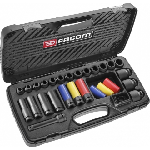 Facom set van 23 lange en korte impactdoppen 1/2" 10• 32mm - NS.550BPB