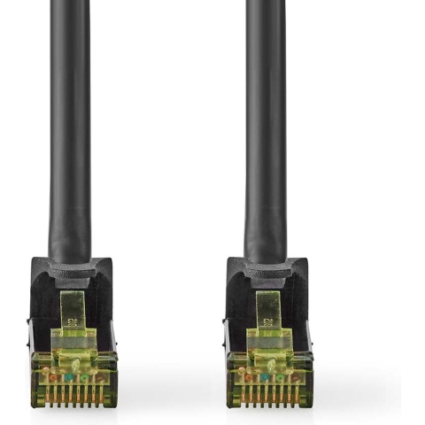 Nedis CAT7 Netwerkkabel | S/FTP | RJ45 Male | RJ45 Male | 15.0 m | Snagless | Rond | LSZH | Zwart | Label - CCGL85420BK150