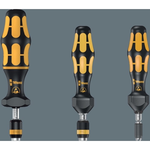 Wera 7446 Kraftform ESD instelbare Momentschroevendraaier met Rapidaptor Snelwisselhouder, 1/4 duim, 11,0 - 29,0 in. lbs. - 1 stuk(s) - 05074734001