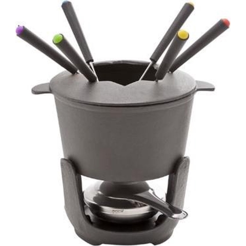 Cosy & Trendy Fondueset Gietijzer - 6 personen - grijs - 1.2 liter