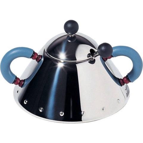 Alessi Suikerpot - met lepel - 9097 - Blauw - 200 ml - door Micheal Graves