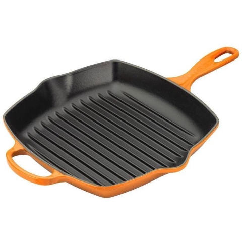 Le Creuset Grillpan Signature - Oranjerood - 26 x 26 cm - geëmailleerde anti-aanbaklaag