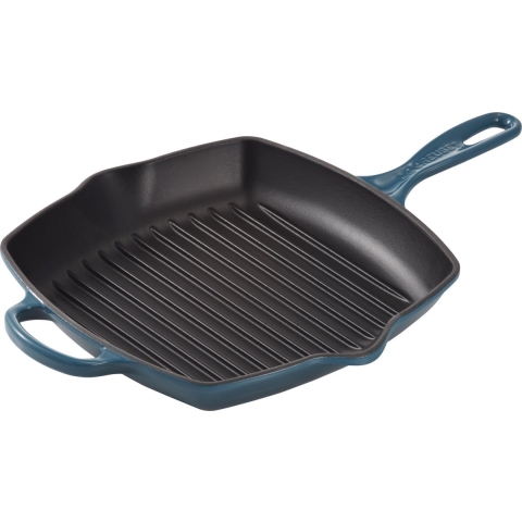 Le Creuset Grillpan Signature - Deap Teal - 26 x 26 cm - geëmailleerde anti-aanbaklaag