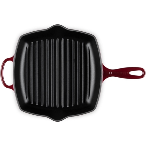Le Creuset Grillpan Signature - Garnet - 26 x 26 cm - geëmailleerde anti-aanbaklaag