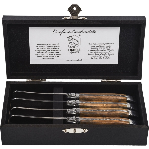 Laguiole Style de Vie Botermessen Olijfhout 4 stuks