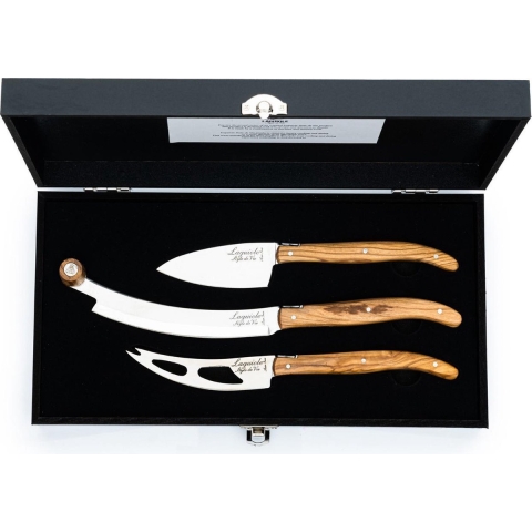 Laguiole Style de Vie Kaasmessenset Luxury Line Olijfhout - 3 stuks