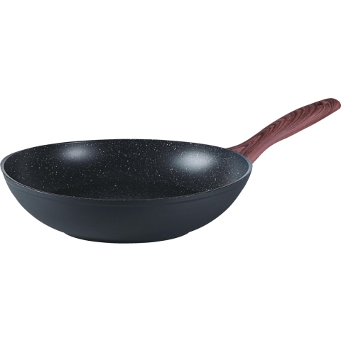 Sambonet Wokpan Rock &apos;n&apos; Rose - Zwart - ø 28 cm - standaard anti-aanbaklaag