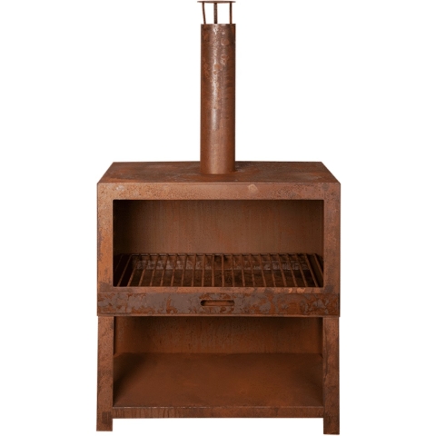 Esschert Terraskachel + Houtopslag Roest L