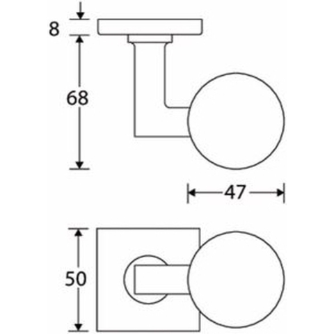 Artitec Knopkruk op rozet Bauhaus verdekt glans nikkel
